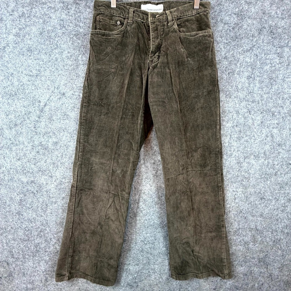 Vintage Y2K Izzue Corduroy Pants Mens 31 Brown Cotton Straight Leg Casual Retro